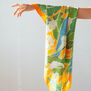 Orange floral silk scarf